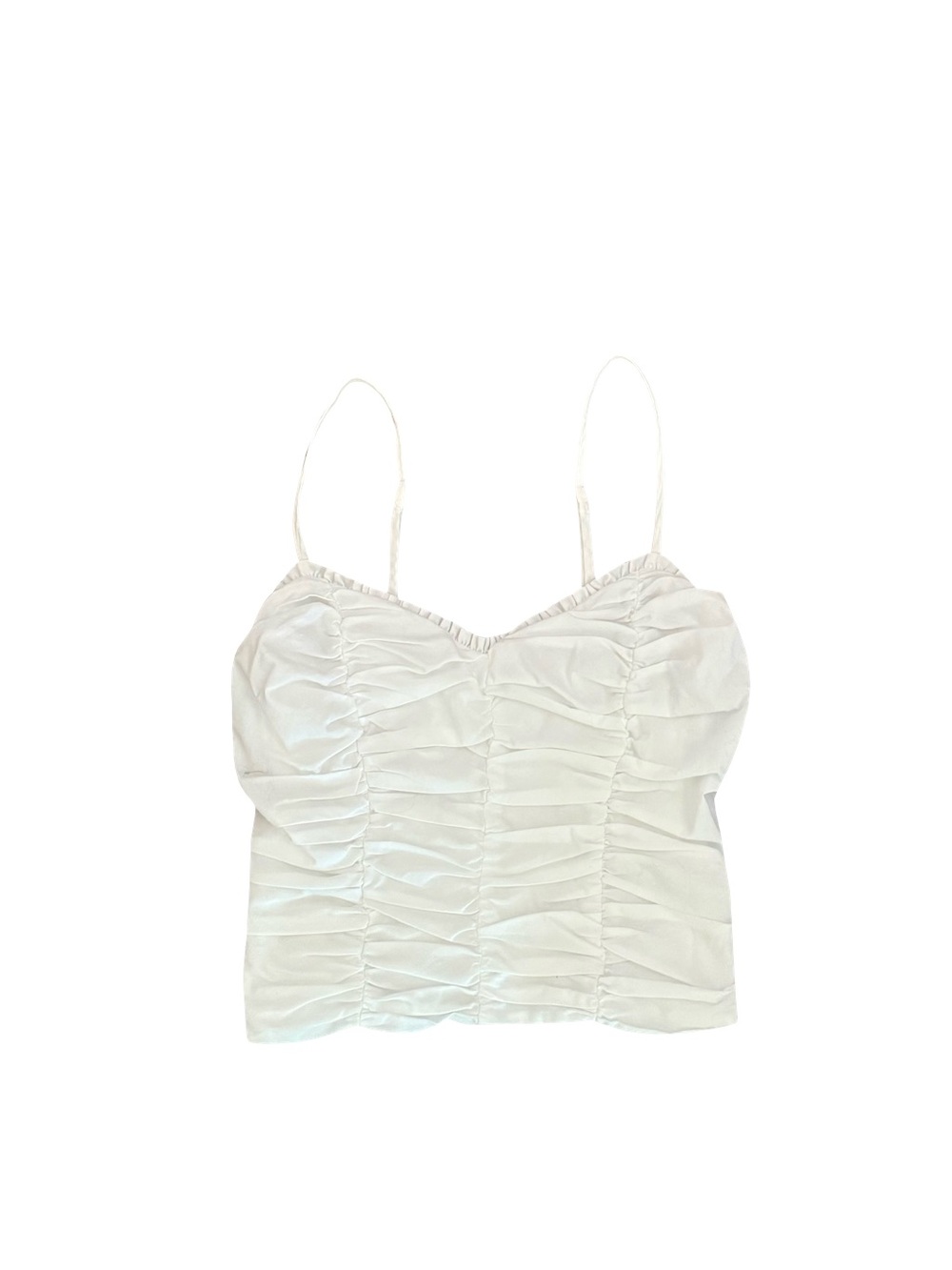 NWOT ABERCROMBIE & FITCH RUCHED WHITE TANK TOP // SIZE XS🤍